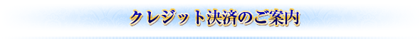 クレジット決済のご案内